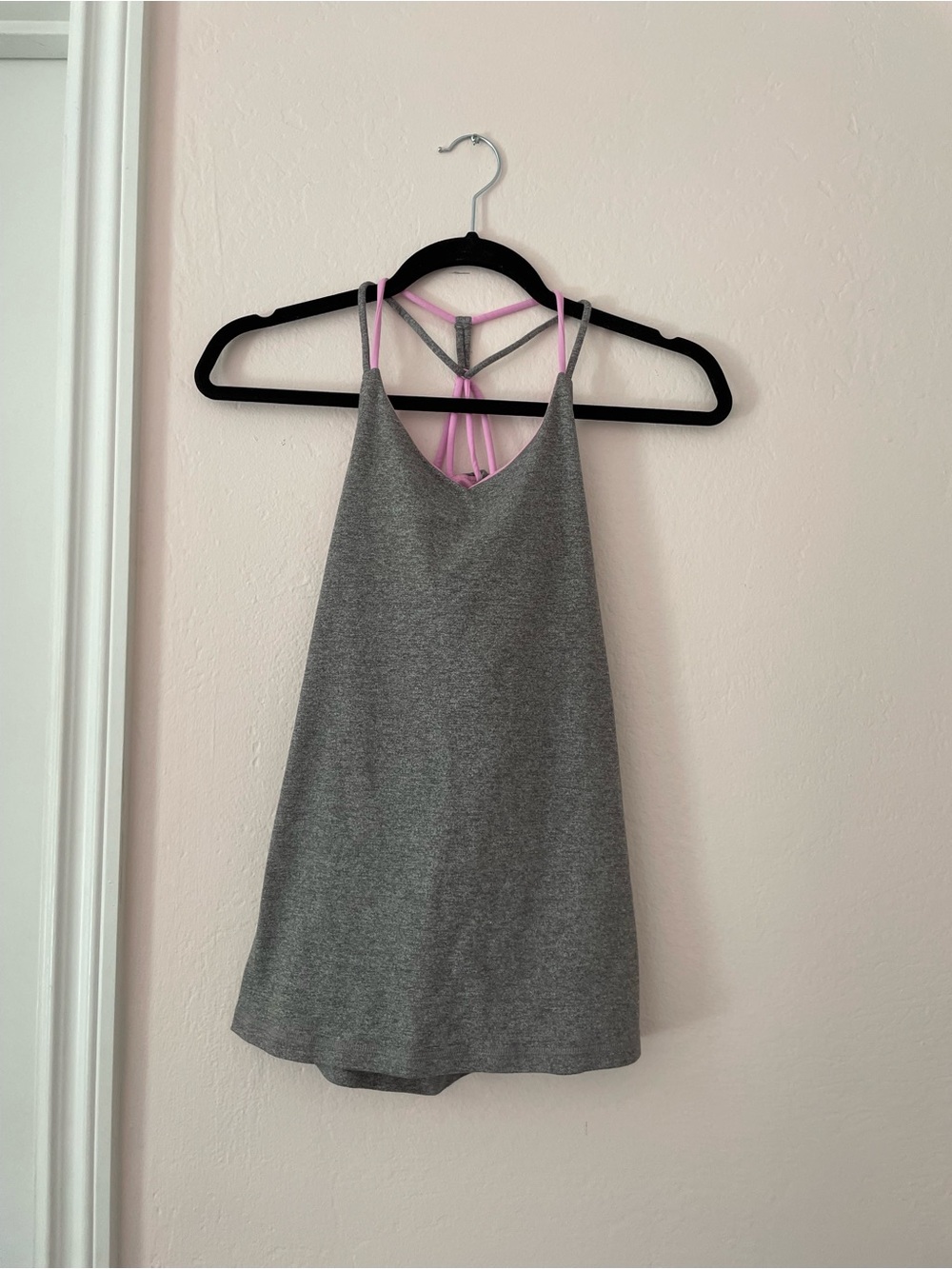 Ivivva Gray Camisole with Pink Strappy Back - Girls Tank